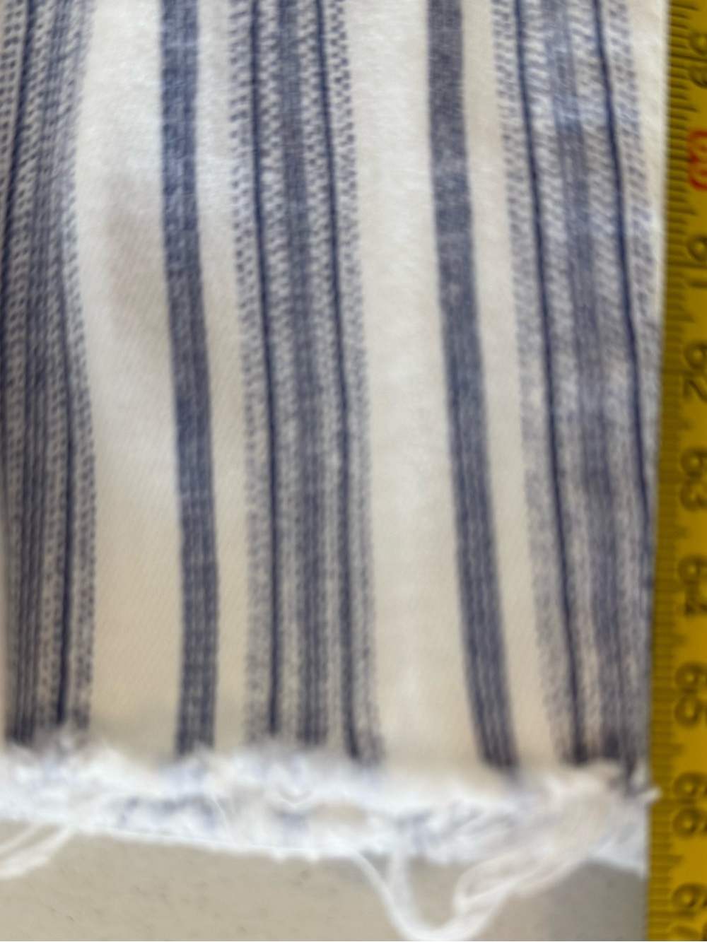 FRAME Le Skinny de Jeanne Crop Jeans 25 Blue White Stripe Raw Hem - Picture 13 of 13